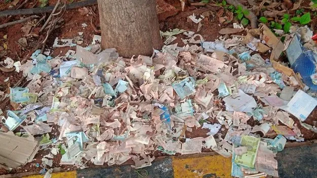 చినిగిన కరెన్సీ నోట్ల కలకలం