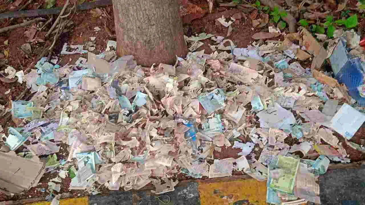 చినిగిన కరెన్సీ నోట్ల కలకలం