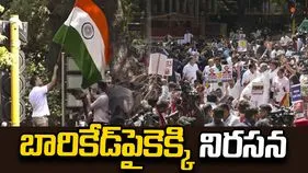 బారికేడ్ ఎక్కి రాహుల్ గాంధీ నిరసన.. సీఈసీ రాజీనామాకు డిమాండ్