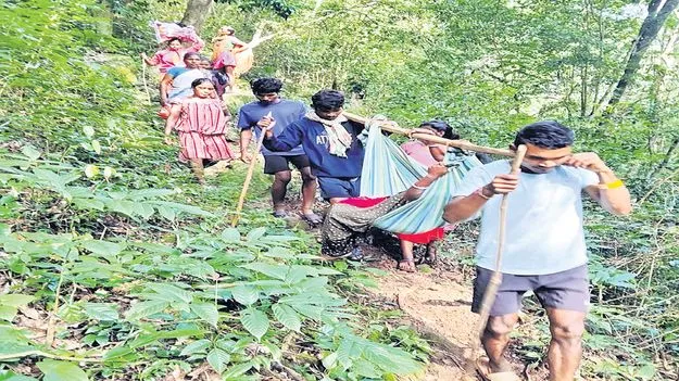 ఆదివాసీలకు తప్పని డోలి మోతలు