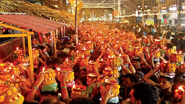 The city wears a festive look. నగరానికి పండగ శోభ