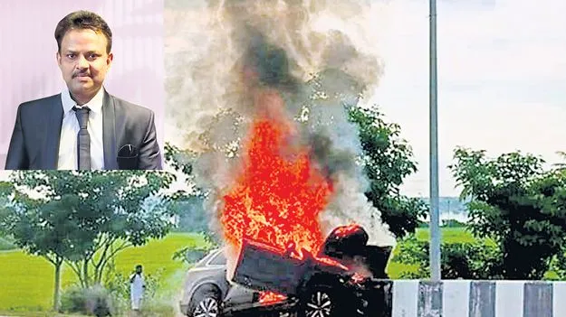 రోడ్డు ప్రమాదంలో ప్రముఖ న్యూరాలజిస్ట్‌ సజీవ దహనం