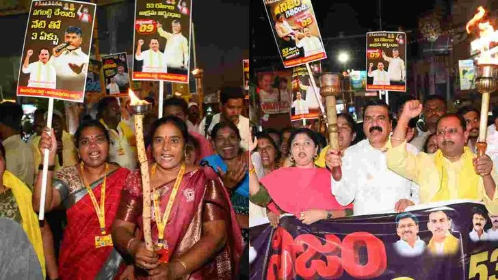‘నిజం గెలిచింది’.. టీడీపీ శ్రేణుల కొవ్వొత్తుల ర్యాలీలు