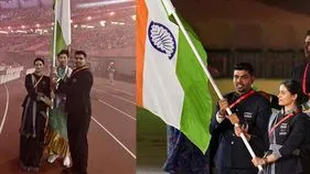ఘనంగా ఆసియా క్రీడలు ప్రారంభం.. పతాకధారులుగా మను భాకర్, పవన్