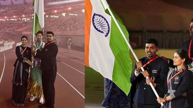 ఘనంగా ఆసియా క్రీడలు ప్రారంభం.. పతాకధారులుగా మను భాకర్, పవన్