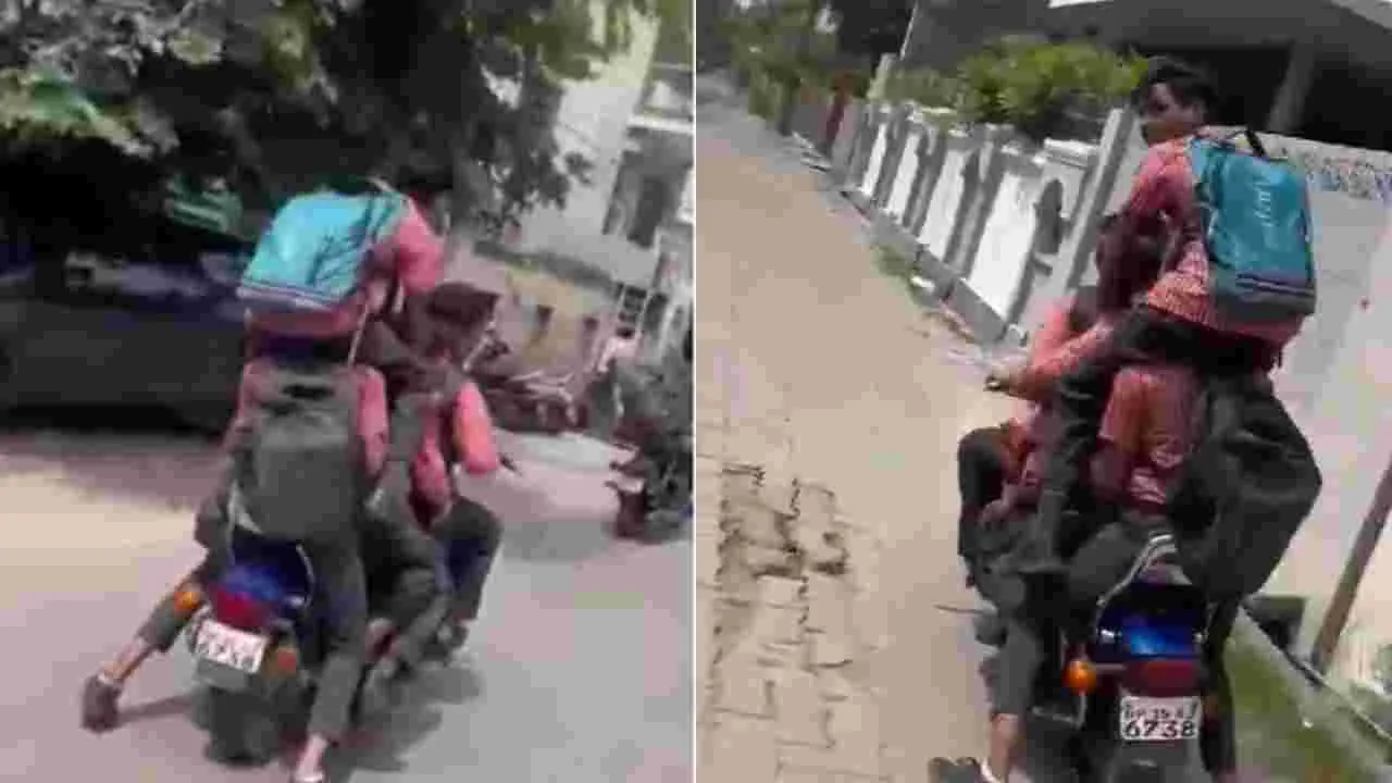 ట్రాఫిక్‌ రద్దీలో టీనేజర్ల విన్యాసాలు.. తల్లిదండ్రులపై చర్యలకు సిద్ధమైన పోలీసులు