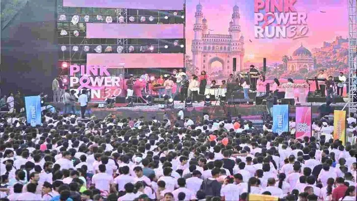 హైదరాబాద్‌లో పింక్ పవర్ రన్ 3.0 భారీగా పాల్గొన్న నగరవాసులు 
