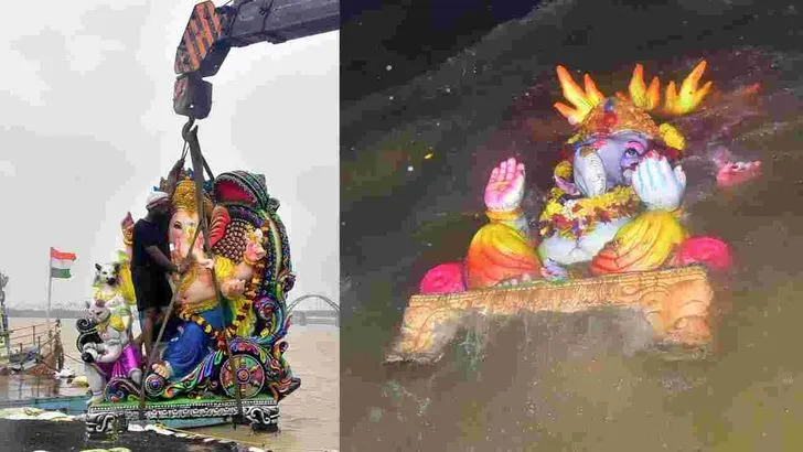సందడిగా తెలుగు రాష్ట్రాల్లో గణేశ్ నిమజ్జనం..