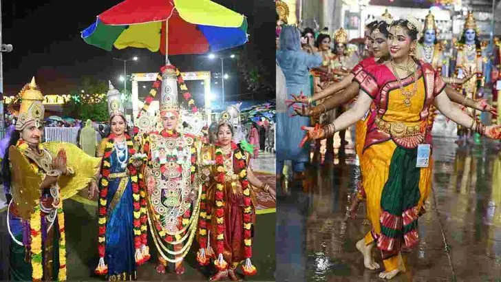 తిరుమలలో వైభవంగా శ్రీవారి గరుడసేవ.. ఆకట్టుకున్న కళాకారుల ప్రదర్శనలు