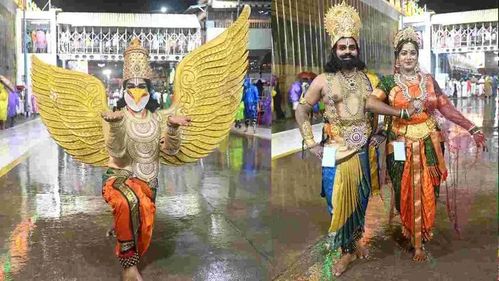 తిరుమలలో వైభవంగా శ్రీవారి గరుడసేవ.. ఆకట్టుకున్న కళాకారుల ప్రదర్శనలు