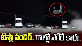 టెస్లా ఫ్లయ్యింగ్ కారు.. గాల్లో పల్టీ.. సేఫ్‌గా ల్యాండింగ్