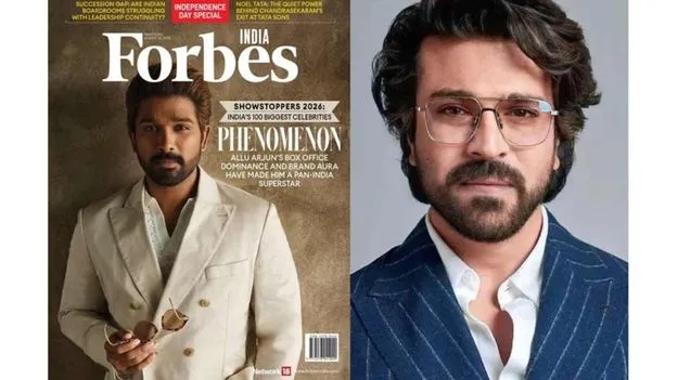 ఫోర్బ్స్ షోస్టాపర్స్‌లో టాలీవుడ్ జోరు.. అల్లు అర్జున్, రామ్‌చరణ్‌కు చోటు..