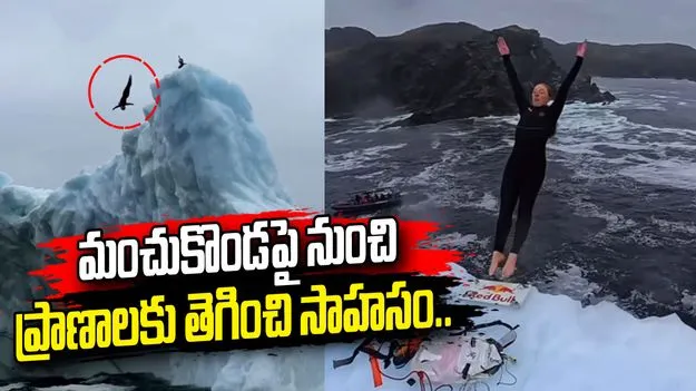 తేలియాడే మంచుకొండపై నుంచి డైవ్.. చరిత్ర సృష్టించిన మహిళా క్రీడాకారిణి