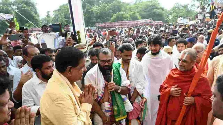 ఖమ్మంలో అంగరంగ వైభవంగా టీటీడీ వేంకటేశ్వరస్వామి ఆలయానికి భూమిపూజ
